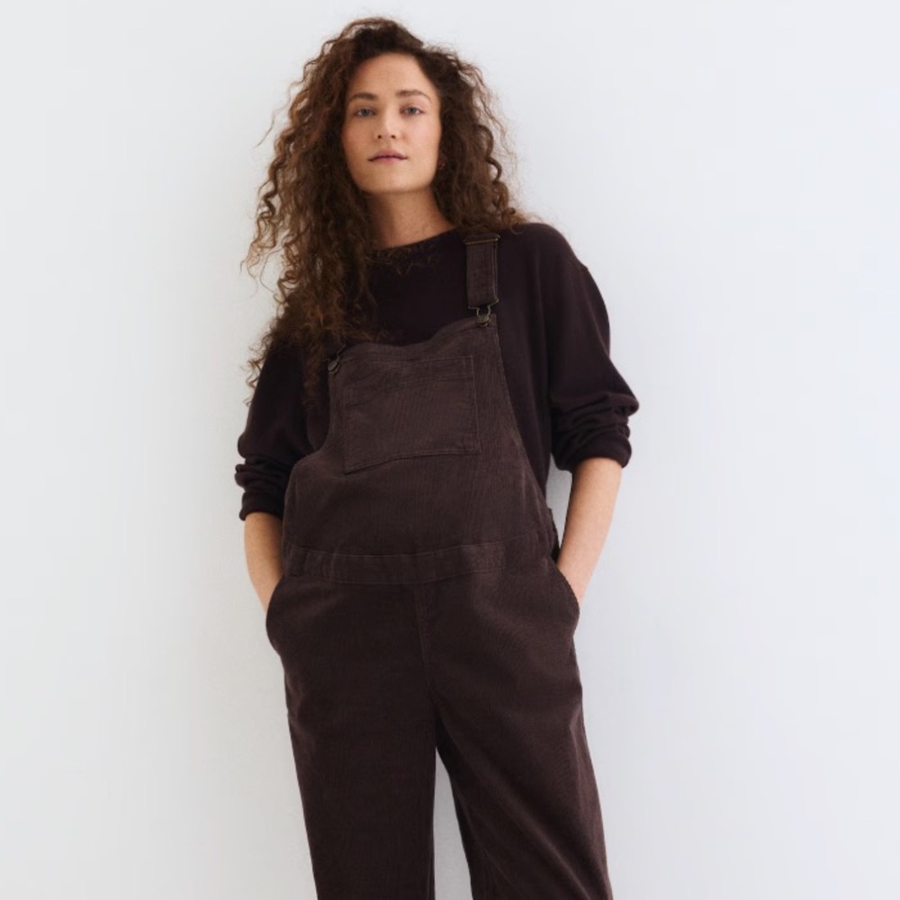 H&M “Before & After” Brown Corduroy Overalls - Maternity